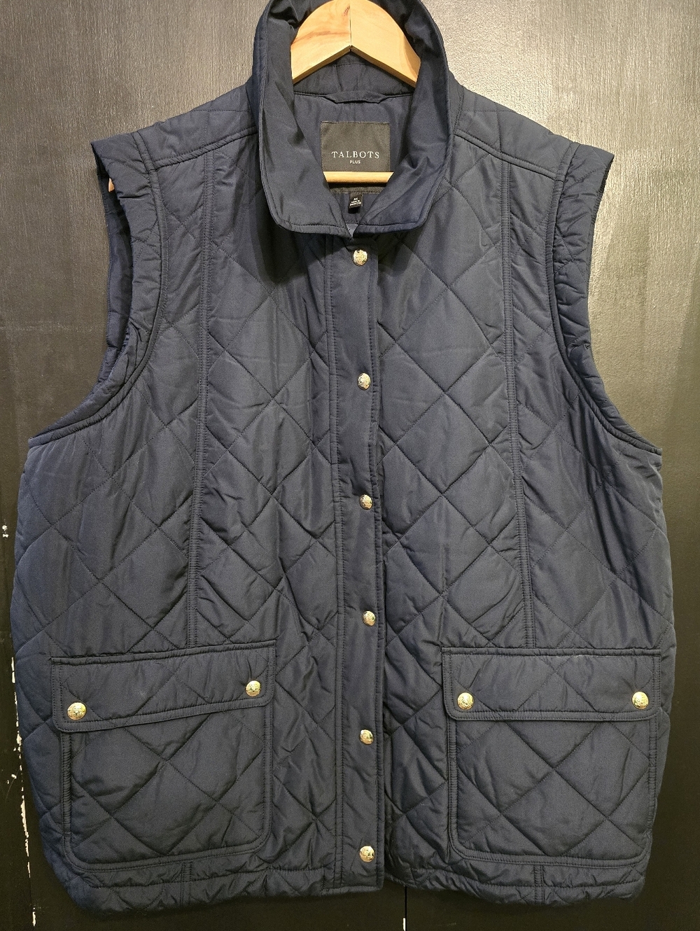 Talbots Plus Navy Quilted Vest Size 3x - In Like New Conditon